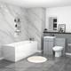 Nes Home Matte Grey 500mm Pvc 2 Doors Vanity Wc Unit Btw Toilet And Bath Set