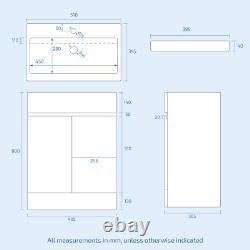 Nes Home Matte Grey 500mm PVC 2 Doors Vanity WC Unit BTW Toilet and Bath Set
