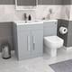 Nes Home Matte Grey Lh 1100mm Vanity Cabinet Basin Sink & Btw Toilet