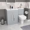 Nes Home Matte Grey Lh 1100mm Vanity Cabinet Basin Sink & Rimless Btw Toilet