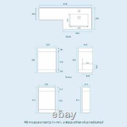 Nes Home RH 1100mm Vanity Basin Unit, WC Unit & Elora Back To Wall Toilet Grey