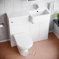 Nes Home RH Freestanding Basin Vanity Unit With Black Handles WC Unit & Toilet