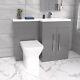 Nes Home Right Hand 1100mm Vanity Basin Unit, Wc Unit & Back To Wall Toilet