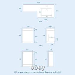 Nes Home Right Hand 1100mm Vanity Basin Unit, WC Unit & Back To Wall Toilet