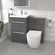 Nes Home Steel Grey Basin Vanity Cabinet With Wc Unit & Back To Wall Toilet