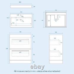 Nes Home White 1000 mm Drawer Vanity Unit and Back To Wall Toilet with WC Unit