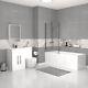 Nes Home White 1700mm Lh Bath With Screen, Basin Vanity Unit & Btw Toilet Suite