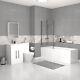 Nes Home White 1700mm Lh Bath With Screen, Basin Vanity Unit & Btw Toilet Suite