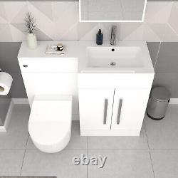 Nes Home White 1700mm RH Bath With Screen, Basin Vanity Unit & BTW Toilet Suite