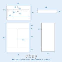 Nes Home White 500mm PVC 2 Doors Vanity WC Unit BTW Toilet and Bath Set