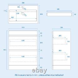 Nes Home White 500mm PVC 2 Drawers Vanity WC Unit BTW Toilet and Bath Set