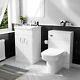 Nes Home White 500mm Vanity Basin Unit & Wc Unit & Chem Back To Wall Toilet