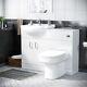 Nes Home White 550mm Vanity Basin Unit, Wc Unit & Chem Back To Wall Toilet