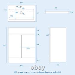 Nes Home White 600mm PVC 2 Doors Vanity WC Unit BTW Toilet and Bath Set