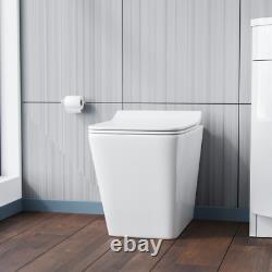 Nes Home White 950mm Flat Pack Vanity Basin WC Unit & Back To Wall Toilet