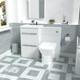 Nes Home White Basin Vanity Cabinet, Wc Unit & Rimless Back To Wall Toilet