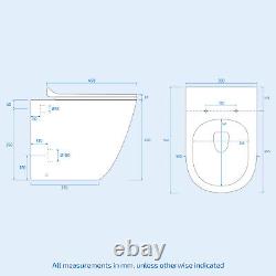 Nes Home White Basin Vanity With WC Unit, Rimless BTW Toilet & 1700mm Bath Suite