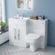 Nes Home White Gloss Lh Vanity Unit Basin Cabinet 1100mm And Btw Toilet