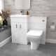 Nes Home White Vanity Basin Cabinet, Wc Unit & Back To Wall Toilet