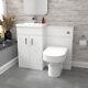 Nes Home White Vanity Basin Cabinet, Wc Unit & Comfort Back To Wall Toilet