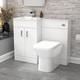 Nes Home White Vanity Slim Basin Cabinet, Wc Unit & Rimless Back To Wall Toilet