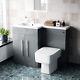 Neshome 1100mm Lh Freestanding Grey Basin Vanity Unit With Wc & Btw Toilet