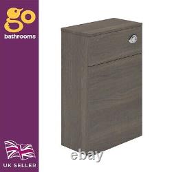 Newton Dark Wood Bathroom WC Back To Wall Toilet Unit With Concealed Cistern