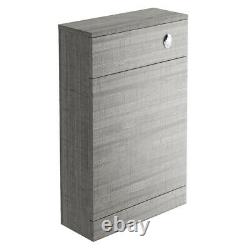 Newton Grey Oak Bathroom WC Back To Wall Toilet Unit With Concealed Cistern