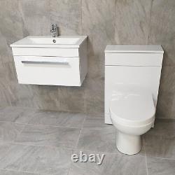 Nicky 1100mm or 1300mm Wall Hung Vanity Sink & Toilet Unit Bathroom Suite