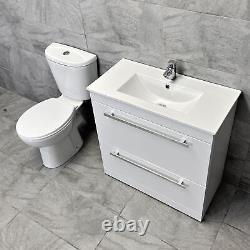 Nicky 600mm or 800mm Floorstanding Vanity Sink Unit & Close Coupled Toilet Suite