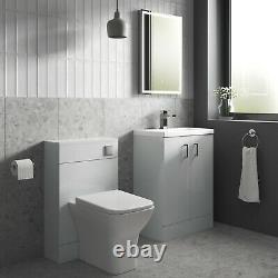 Nuie Arno Back to Wall WC Unit 500mm Wide Gloss Grey Mist