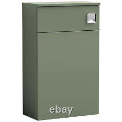 Nuie Arno Back to Wall WC Unit 500mm Wide Satin Reed Green