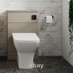 Nuie Arno Back to Wall WC Unit 500mm Wide Solace Oak Woodgrain