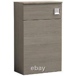Nuie Arno Back to Wall WC Unit 500mm Wide Solace Oak Woodgrain