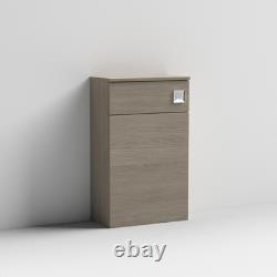 Nuie Arno Back to Wall WC Unit 500mm Wide Solace Oak Woodgrain