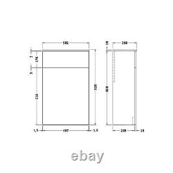 Nuie Arno Compact Anthracite Woodgrain Back to Wall WC Unit 500x260mm Modern