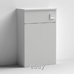 Nuie Arno Compact Back to Wall WC Unit 500mm W x 200mm D Wide Gloss Grey Mist
