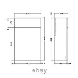 Nuie Arno Compact Back to Wall WC Unit 500mm W x 260mm D Gloss White