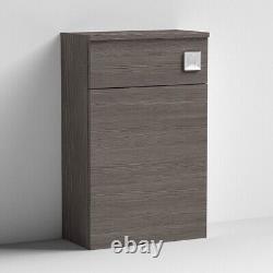 Nuie Arno Compact Back to Wall WC Unit &cistern 500mm Wx260mm D-Brown Grey Avola