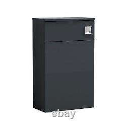 Nuie Arno Compact Charcoal Matt Back to Wall WC Unit 500x260mm Modern Bathroom