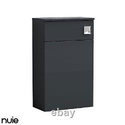 Nuie Arno Compact Charcoal Matt Back to Wall WC Unit 500x260mm Modern Bathroom