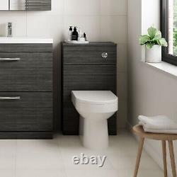 Nuie Athena Back to Wall WC Toilet Unit 500mm Charcoal Black Modern Bathroom