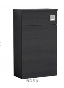 Nuie Athena Back to Wall WC Toilet Unit 500mm Wide Black Woodgrain