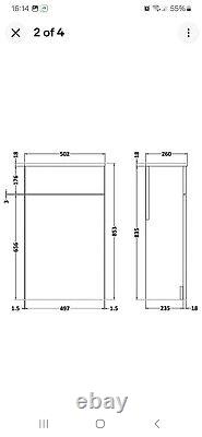 Nuie Athena Back to Wall WC Toilet Unit 500mm Wide Black Woodgrain