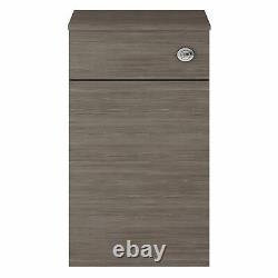 Nuie Athena Back to Wall WC Toilet Unit 500mm Wide Brown Grey Avola