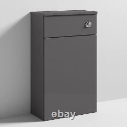 Nuie Athena Back to Wall WC Toilet Unit 500mm Wide Gloss Grey