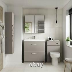 Nuie Athena Back to Wall WC Toilet Unit 500mm Wide Stone Grey