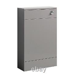 Nuie Basin Vanity Unit & BTW Back to Wall Toilet Gloss Grey Bathroom WC Cabinet