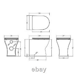 Nuie Basin Vanity Unit & BTW Back to Wall Toilet Gloss Grey Bathroom WC Cabinet