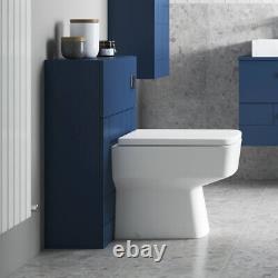 Nuie Blocks Back to Wall WC Unit 600mm Wide Satin Blue